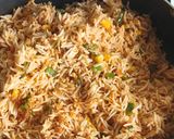 A picture of step 6 of Malaysian chicken fried rice.