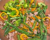 A picture of step 1 of Stir-Fried Vegetables with Enoki Mushrooms.