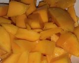 A picture of step 1 of Mango milk shake.