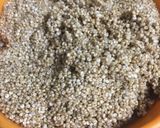 A picture of step 1 of Quinoa, spinach and pomegranate salad with italian dressing.