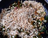 A picture of step 3 of Oats tikki with leafy vegetables.