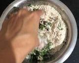 A picture of step 2 of Methi palak muthiya dhokla.
