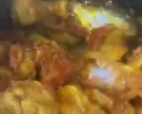 A picture of step 3 of Chicken masala with peas pulao rice.