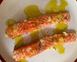 A picture of step 2 of Grilled salmon served with homemade chimichurri sauce.