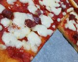 A picture of step 4 of Sheet Pan Pizza with Semolina Flour 🍕🍕🍕.