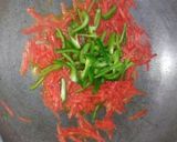 A picture of step 8 of French beans chicken and veg fried rice.