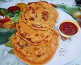 A picture of step 4 of 20 minute breakfast Healthy tasty vegetable besan cheela.