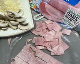 A picture of step 1 of Giant Ham and Mushroom Crêpe.