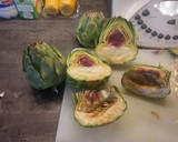 Foto del paso 1 de la receta: Alcachofas con crema de maíz riquísimas
