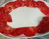 Une image de l'étape 8 de Salade composée tomates, betteraves rouges, jambon blanc,bacon et oignon rouge.