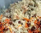 A picture of step 8 of Kabli pulao.