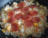 A picture of step 4 of Chinese Sausage Fried Rice.