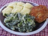 Шпинат плюс чесночные стрелки в сметане