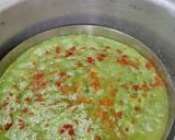 A picture of step 3 of Mung bean spinach dhokla.
