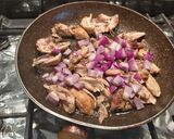 A picture of step 3 of Chicken,mushroom veggies(serve with your rice choice).