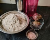 A picture of step 1 of Beetroot puri.