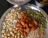 A picture of step 1 of Dryfruit coconut paak(wadi).