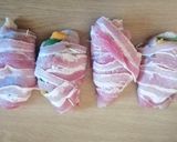 A picture of step 3 of Bacon wrapped stuffed chicken breasts.