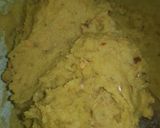 A picture of step 2 of Besan allu snacks.