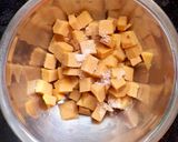 A picture of step 3 of Yam fry | senaikizhangu poriyal.