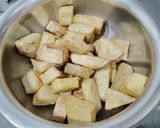 A picture of step 2 of Sindhi suran (Elephant Yam).