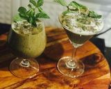 A picture of step 2 of Apple-Banana Kiwi Chia Oats & Matcha-Smoothie: Vegan.