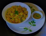 A picture of step 4 of Onion Pulao Sindhi style.