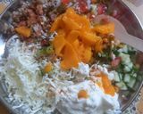 A picture of step 4 of Leftover makeover millet mango chaat bite.