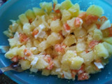 Pollo al horno en bolsita con ensalada de papa y zanahoria