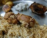A picture of step 6 of Hyderabadi chicken dum biryani.