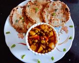 A picture of step 5 of Healthy tasty Jowar (sorghum) bhakri with masaledar sabji.