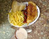 A picture of step 3 of Fried Irish potato,fried plantain and egg.