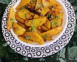 A picture of step 8 of Schezwan Potatoes /Mustang Aloo fry/Nepali Timur Aloo Masala.