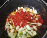 A picture of step 6 of Rajasthani dal bati with instant raw mango pickle.