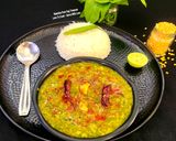 A picture of step 7 of Double Tadka Lasooni Palak Yellow Moongdal - Dhaba-Style.