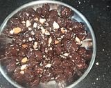 A picture of step 3 of Makhana two ways chocolate and peri peri.