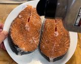 A picture of step 1 of Nostalgic Salmon w/ Tomato Fish Sauce | Cá Hồi Chiên Sốt Mắm Cà.