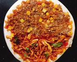 Hình bước làm 3 của món Pizza bò bằm khô gà ngô ngọt