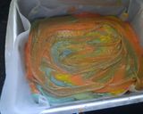 A picture of step 5 of Rainbow blondies.