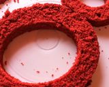 A picture of step 14 of Chocolate and red velvet checker board cake.
