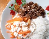 Foto langkah ke 3 dari resep Tumis Daging ala Beef Bowl Yoshinoya dan acar ala Hokben.