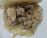 Foto del paso 7 de la receta: Arepa🥯rellena de pollo🍗 hawaiano🍍y queso🫓🧅🧀