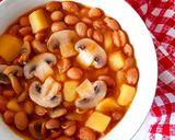 عکس مرحله 6 از دستور خوراک لوبیا چیتی با قارچ و سیب زمینی