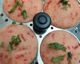 A picture of step 3 of Beetroot Masala Idlis.