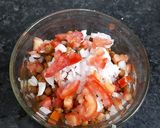 A picture of step 2 of Chana chat masala.
