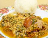 A picture of step 3 of Pounded yam with Melon soup.