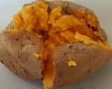 A picture of step 1 of My Sweet jacket Potato & Caralmerised Onion & Cheese.😁.