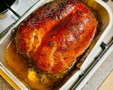 A picture of step 4 of Duck crown in berry glaze.