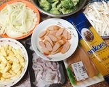 白醬德腸海鮮義大利麵的食譜步驟1照片