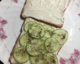 A picture of step 3 of Mayo Cucumber Sandwich.